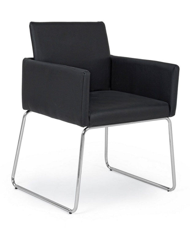 Set di 2 sedie da pranzo in ecopelle Sixty Nero (1)