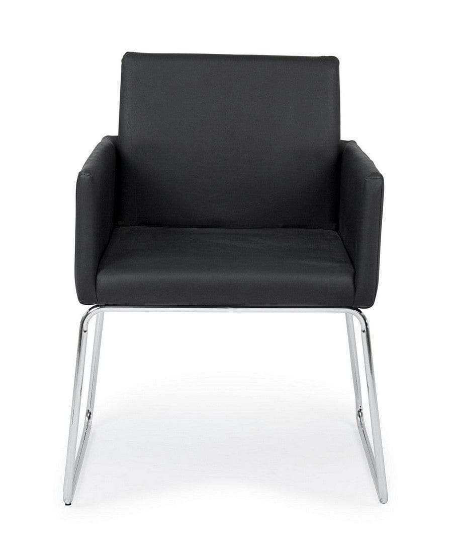 Set di 2 sedie da pranzo in ecopelle Sixty Nero (2)
