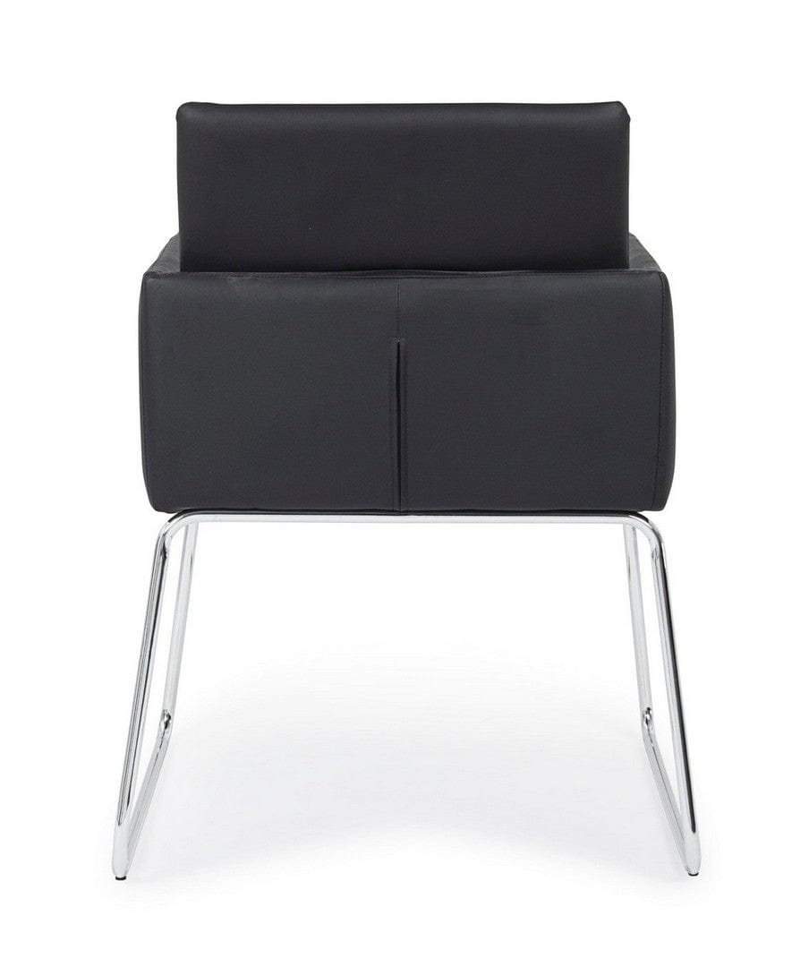 Set di 2 sedie da pranzo in ecopelle Sixty Nero (3)