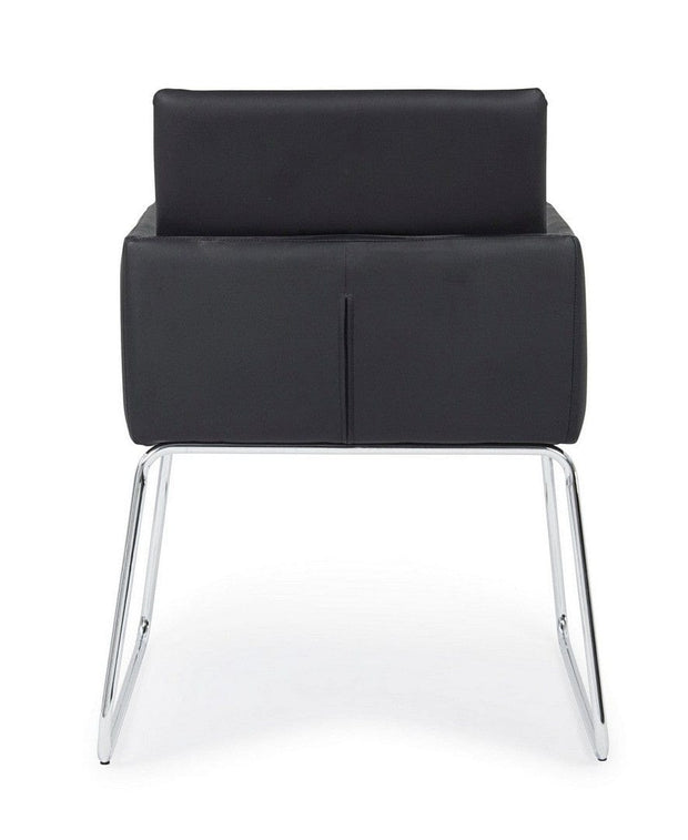 Set di 2 sedie da pranzo in ecopelle Sixty Nero (3)
