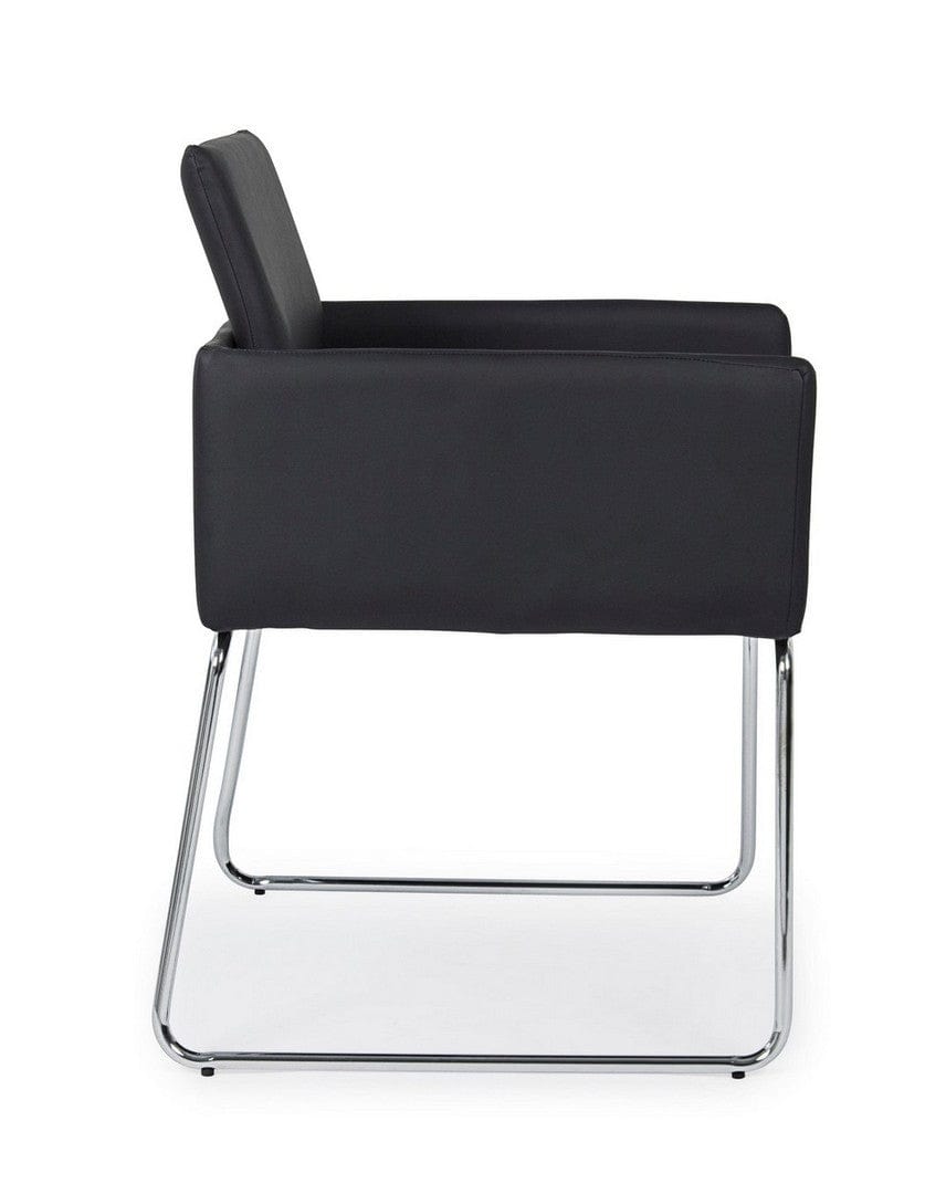 Set di 2 sedie da pranzo in ecopelle Sixty Nero (4)
