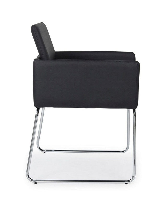 Set di 2 sedie da pranzo in ecopelle Sixty Nero (4)