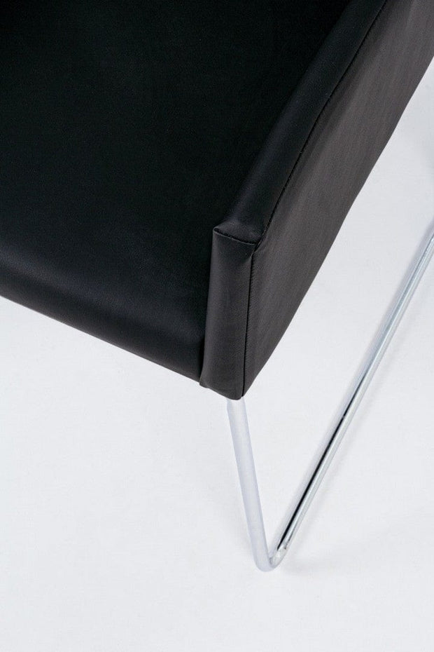 Set di 2 sedie da pranzo in ecopelle Sixty Nero (6)