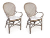 Set di 2 sedie da pranzo in rattan Edelina W Naturale