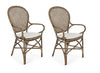 Set di 2 sedie da pranzo in rattan Edelina W Oro