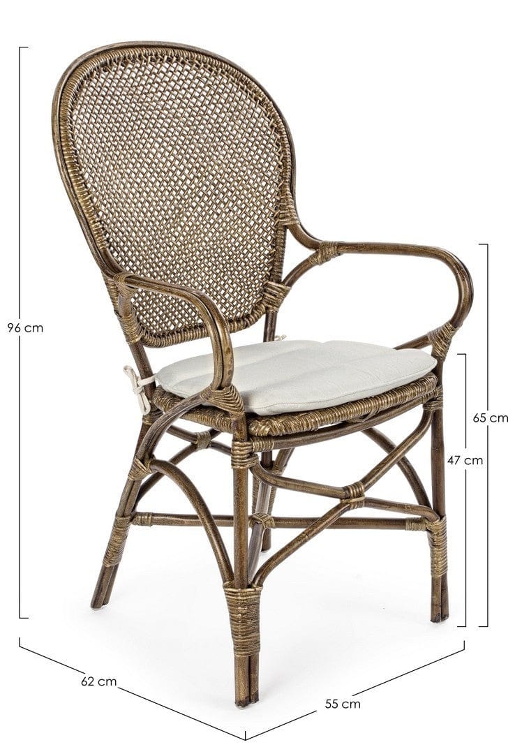 Set di 2 sedie da pranzo in rattan Edelina W Oro (7)