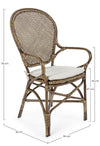 Set di 2 sedie da pranzo in rattan Edelina W Oro (7)