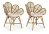 Set di 2 sedie da pranzo in rattan Flores Naturale