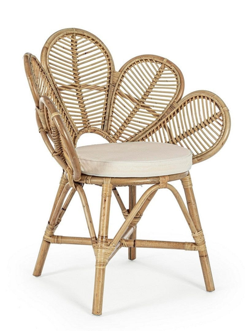 Set di 2 sedie da pranzo in rattan Flores Naturale (2)