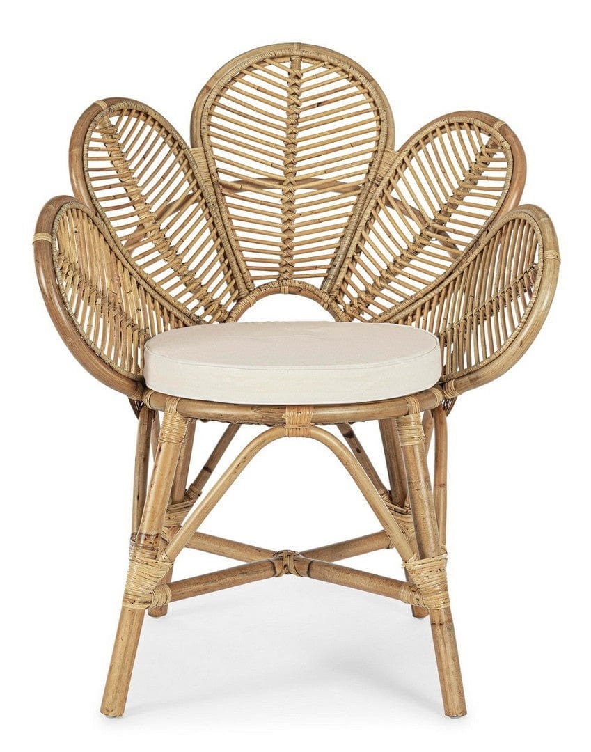 Set di 2 sedie da pranzo in rattan Flores Naturale (3)