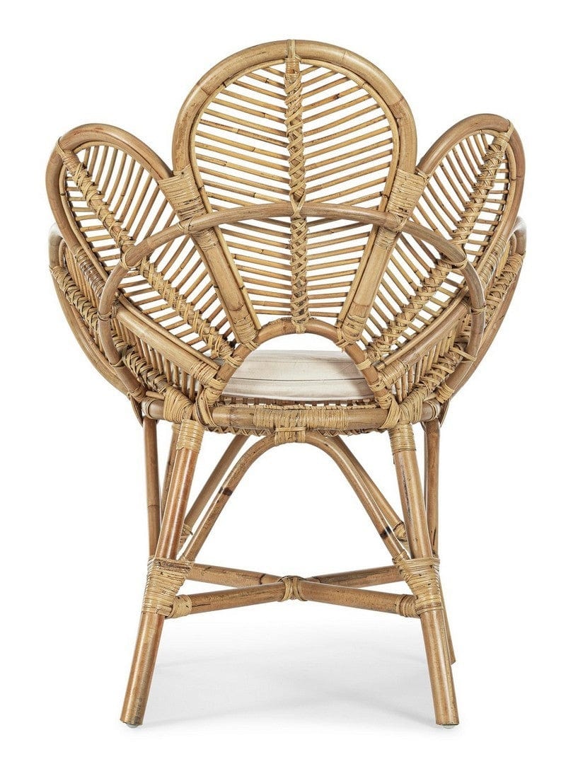 Set di 2 sedie da pranzo in rattan Flores Naturale (4)