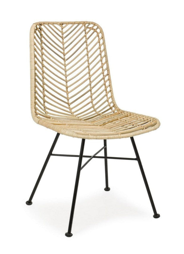 Set di 2 sedie da pranzo in rattan Lorena Naturale (5)