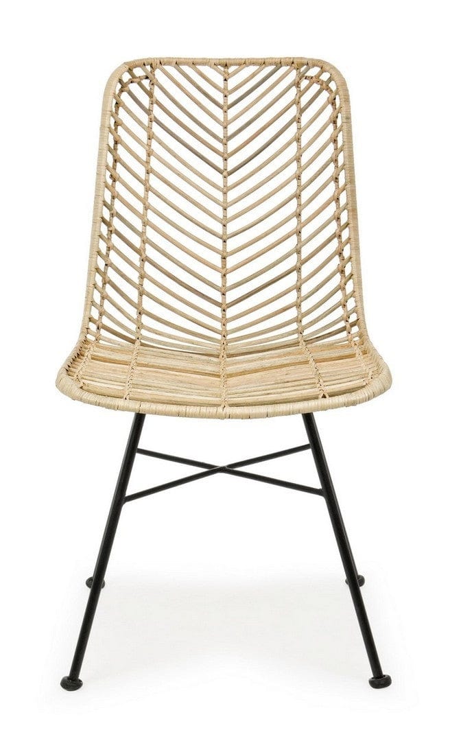 Set di 2 sedie da pranzo in rattan Lorena Naturale (6)