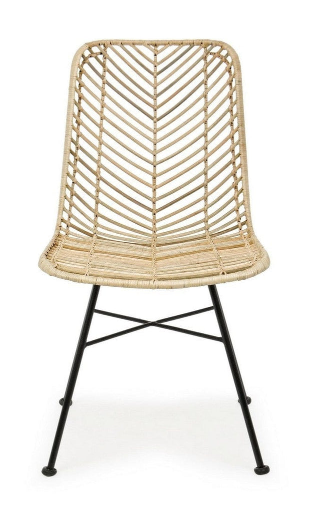 Set di 2 sedie da pranzo in rattan Lorena Naturale (6)