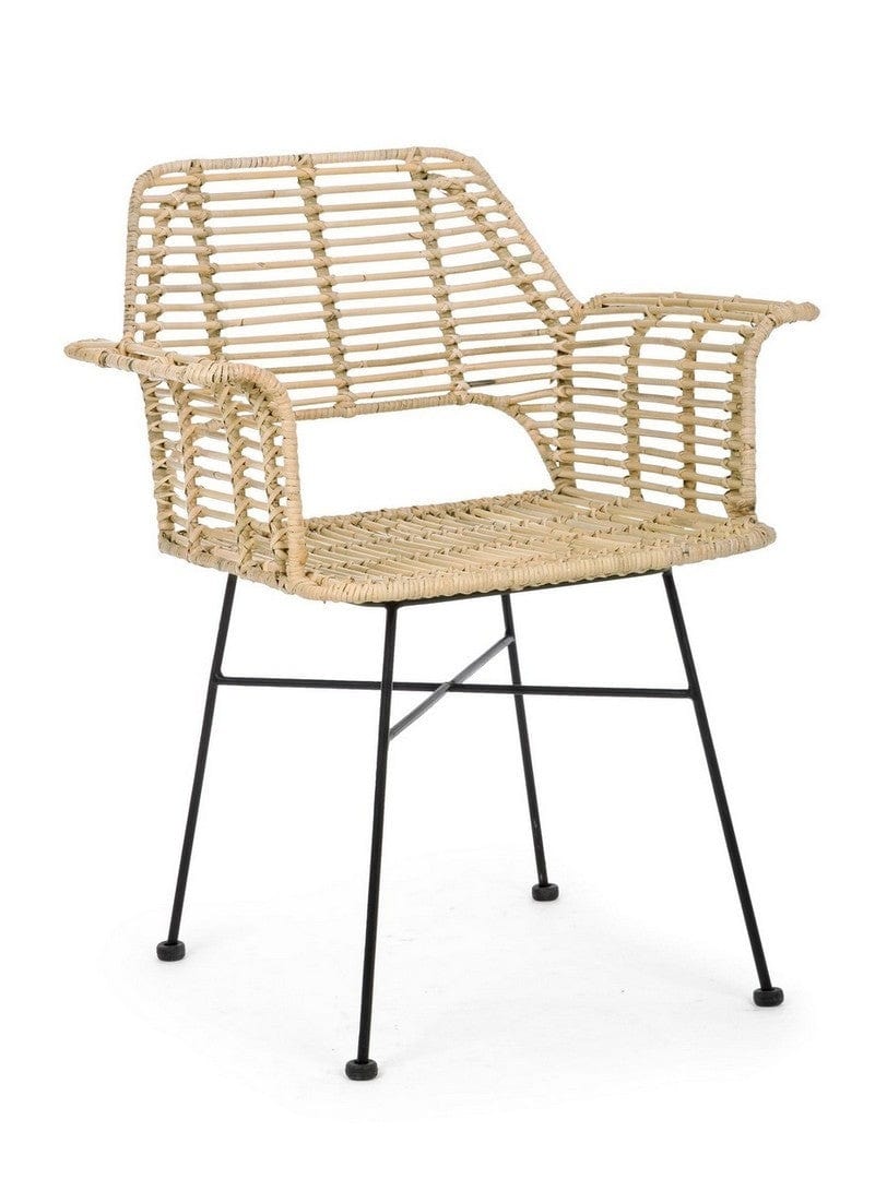 Set di 2 sedie da pranzo in rattan Tunas Naturale (2)