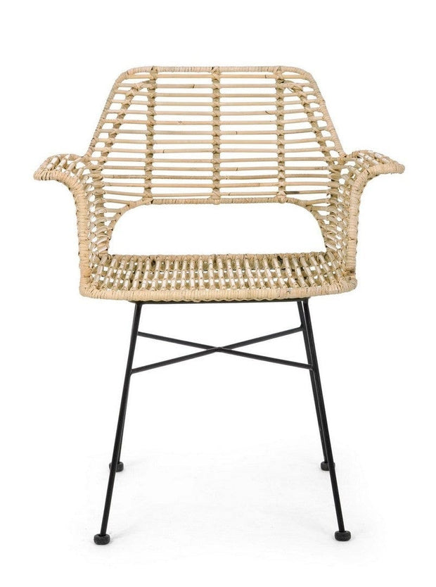 Set di 2 sedie da pranzo in rattan Tunas Naturale (3)