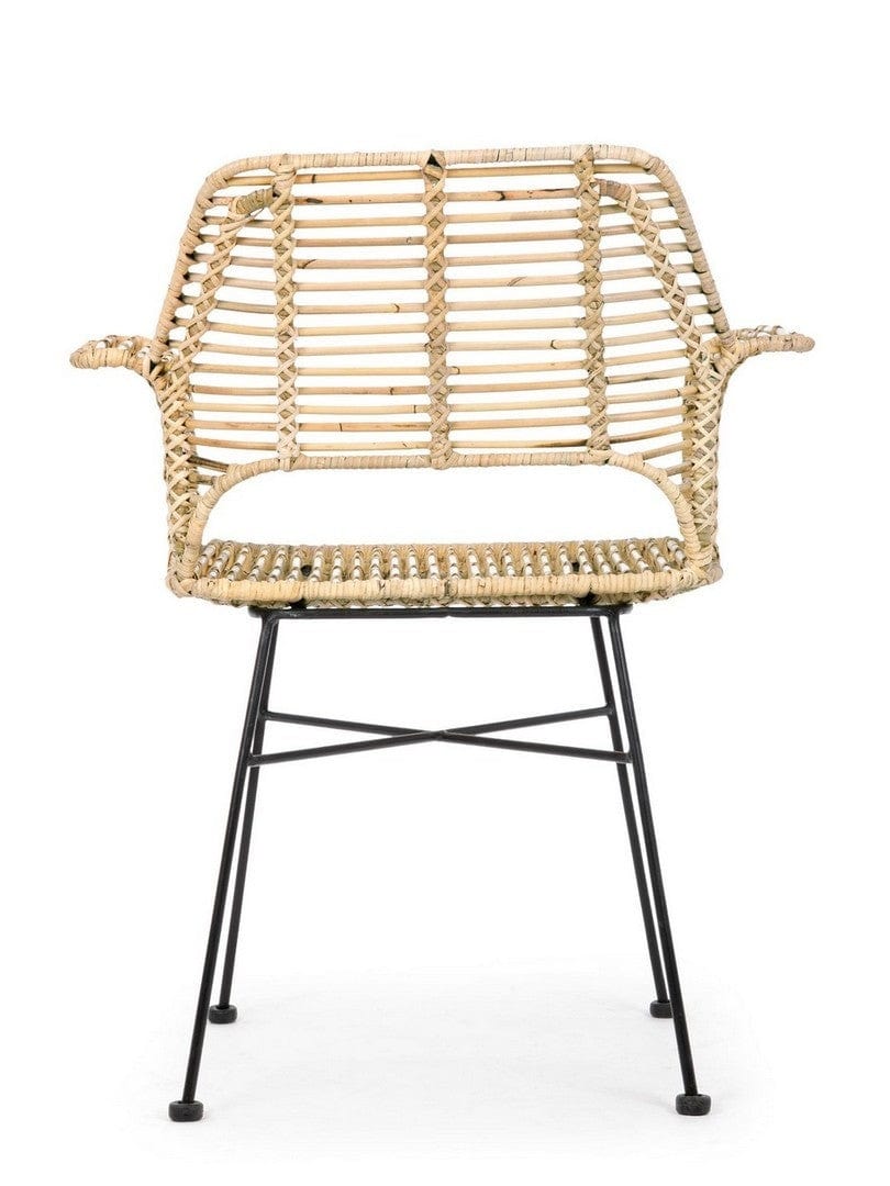 Set di 2 sedie da pranzo in rattan Tunas Naturale (4)