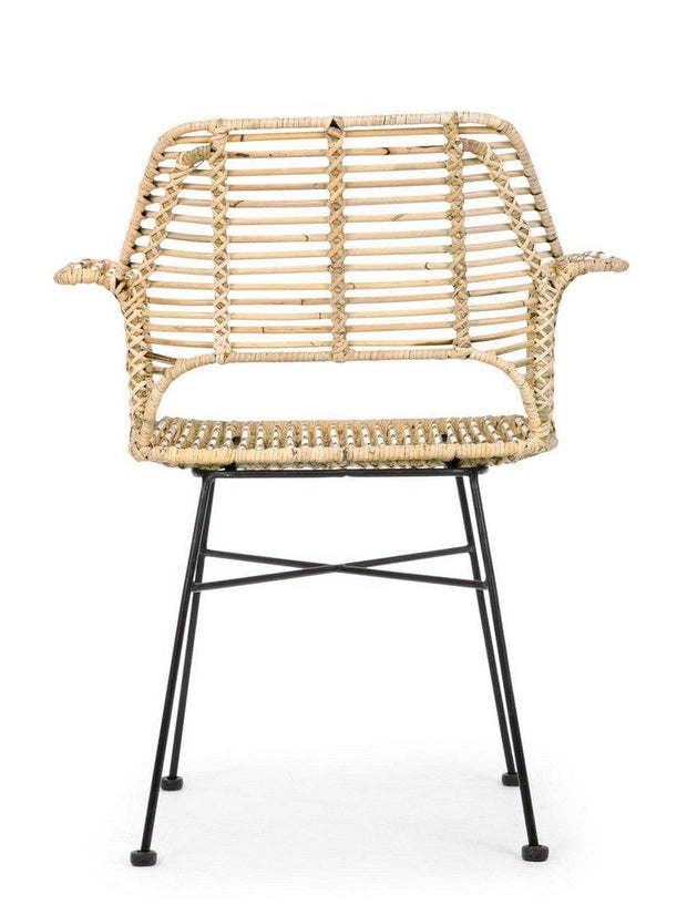 Set di 2 sedie da pranzo in rattan Tunas Naturale (4)