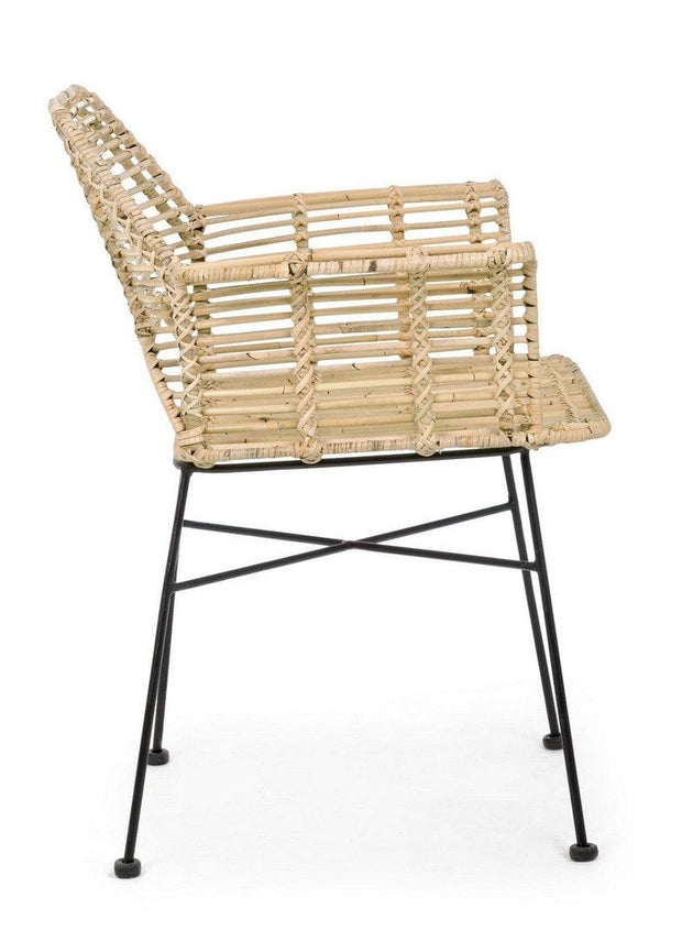 Set di 2 sedie da pranzo in rattan Tunas Naturale (5)