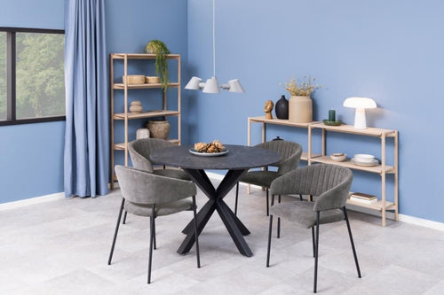 Set di 2 sedie da pranzo in tessuto Ann Grigio (1)