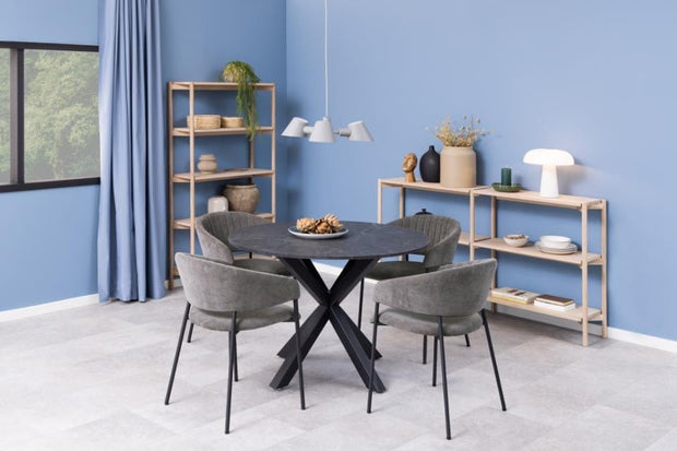 Set di 2 sedie da pranzo in tessuto Ann Grigio (2)