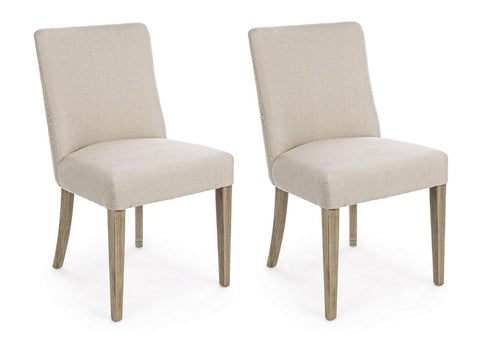 Set di 2 sedie da pranzo in tessuto Beatriz Beige