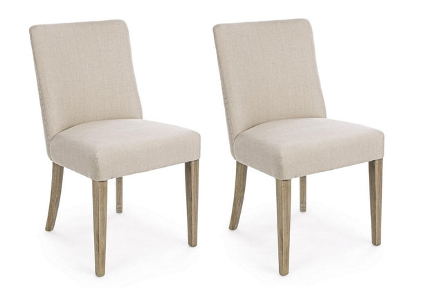 Set di 2 sedie da pranzo in tessuto Beatriz Beige