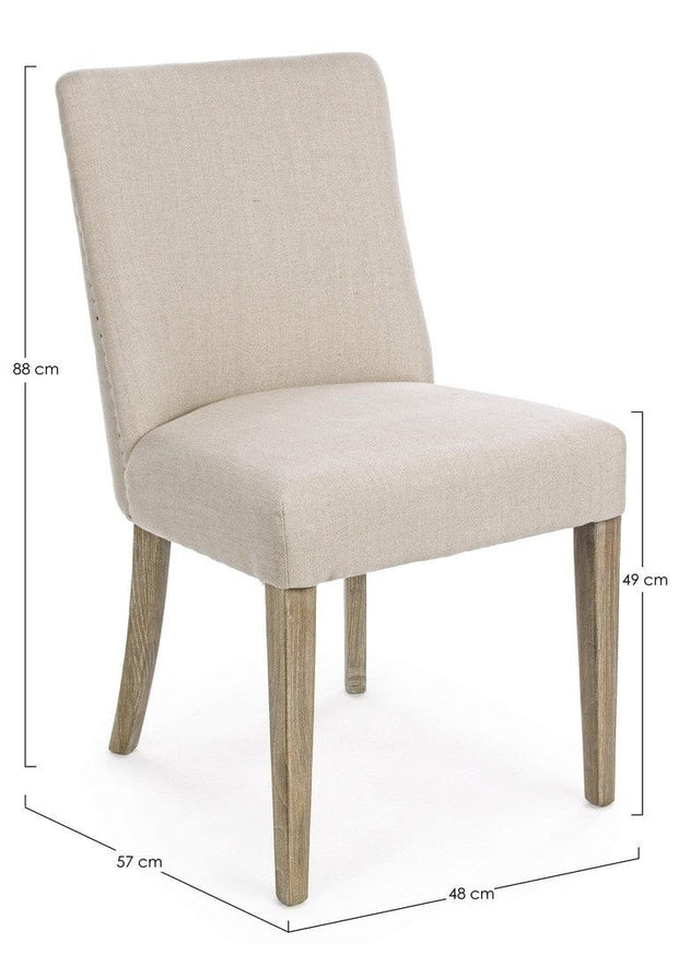 Set di 2 sedie da pranzo in tessuto Beatriz Beige (7)