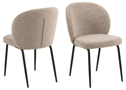 Set di 2 sedie da pranzo in tessuto bouclé Patricia Beige