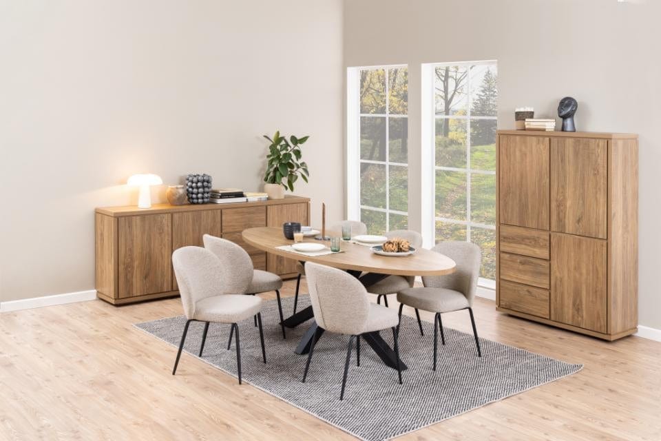 Set di 2 sedie da pranzo in tessuto bouclé Patricia Beige (2)
