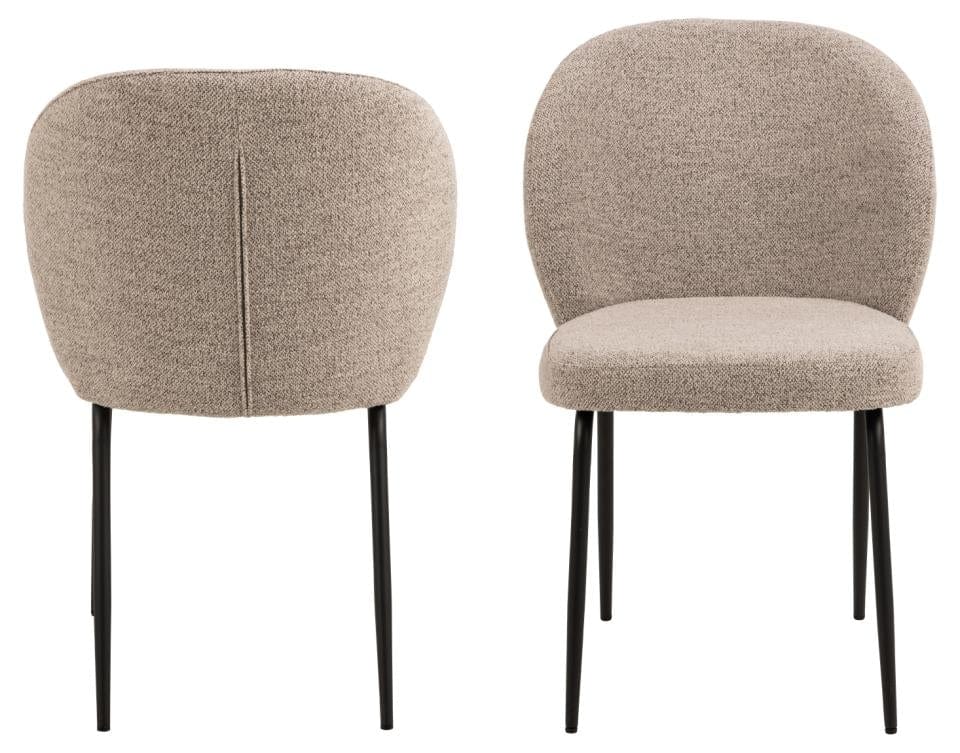 Set di 2 sedie da pranzo in tessuto bouclé Patricia Beige (4)