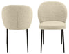 Set di 2 sedie da pranzo in tessuto bouclé Patricia Crema (3)