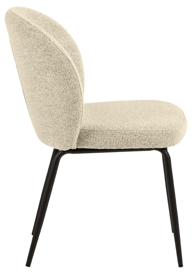 Set di 2 sedie da pranzo in tessuto bouclé Patricia Crema (4)
