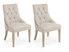 Set di 2 sedie da pranzo in tessuto Cally Beige