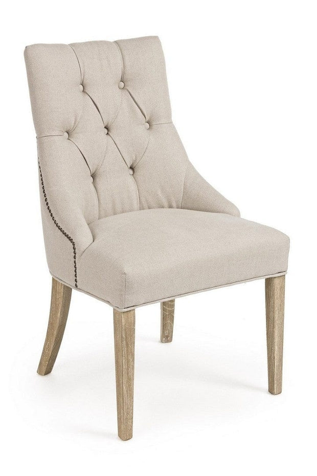 Set di 2 sedie da pranzo in tessuto Cally Beige (5)