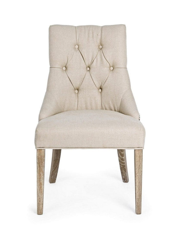 Set di 2 sedie da pranzo in tessuto Cally Beige (6)