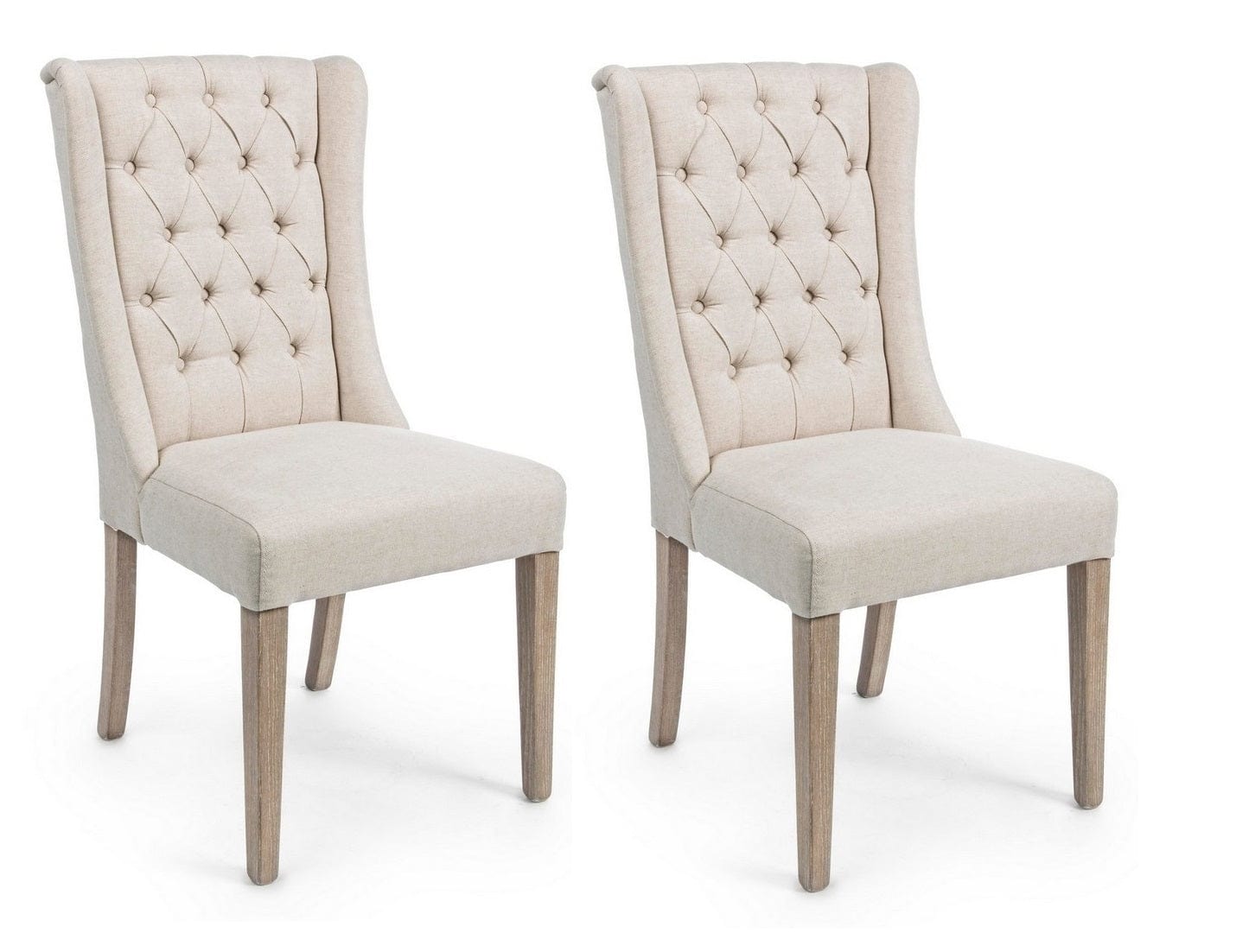 Set di 2 sedie da pranzo in tessuto Columbia Beige