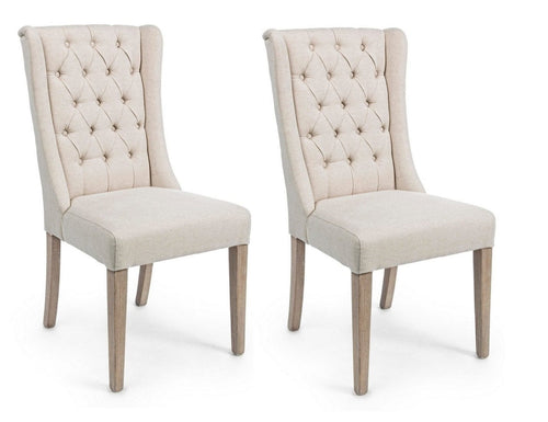 Set di 2 sedie da pranzo in tessuto Columbia Beige