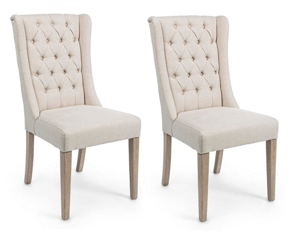 Set di 2 sedie da pranzo in tessuto Columbia Beige