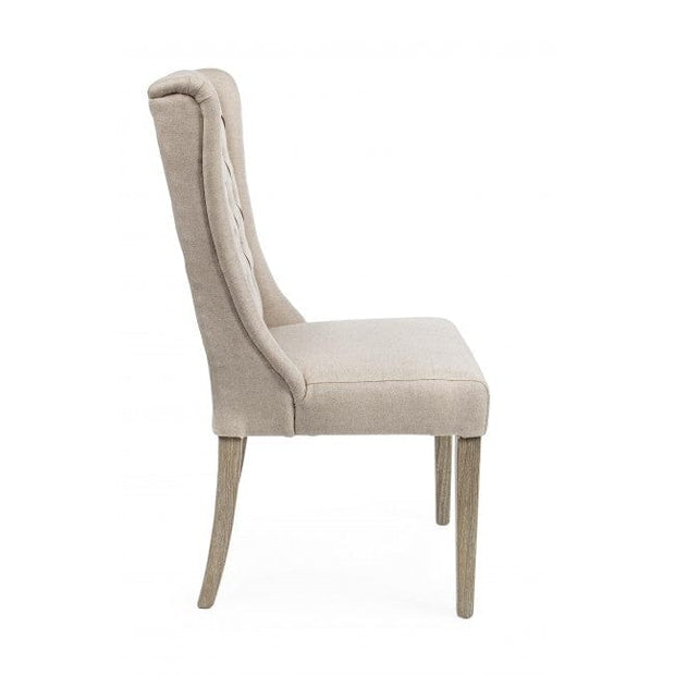 Set di 2 sedie da pranzo in tessuto Columbia Beige (4)