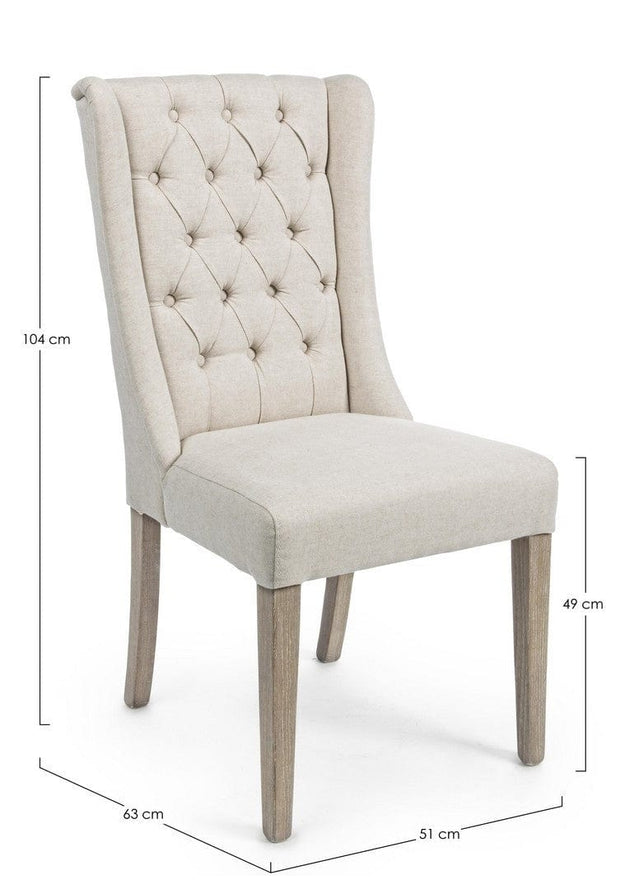 Set di 2 sedie da pranzo in tessuto Columbia Beige (6)