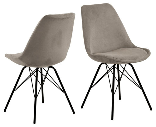Set di 2 sedie da pranzo in tessuto Eris Beige