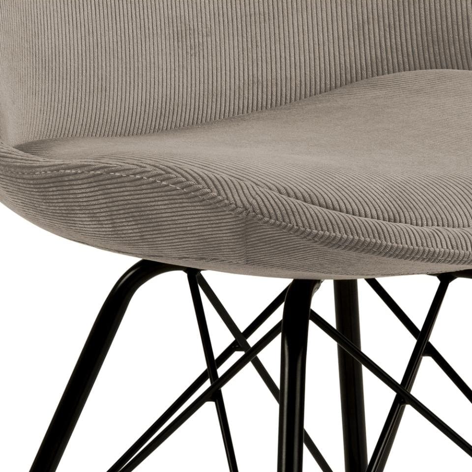 Set di 2 sedie da pranzo in tessuto Eris Beige (5)