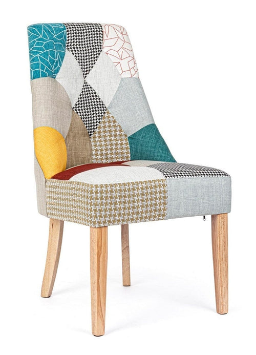 Set di 2 sedie da pranzo in tessuto Galatea Patch Multicolore (1)