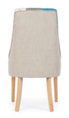 Bizzotto Set di 2 sedie da pranzo in tessuto Galatea Patch Multicolore