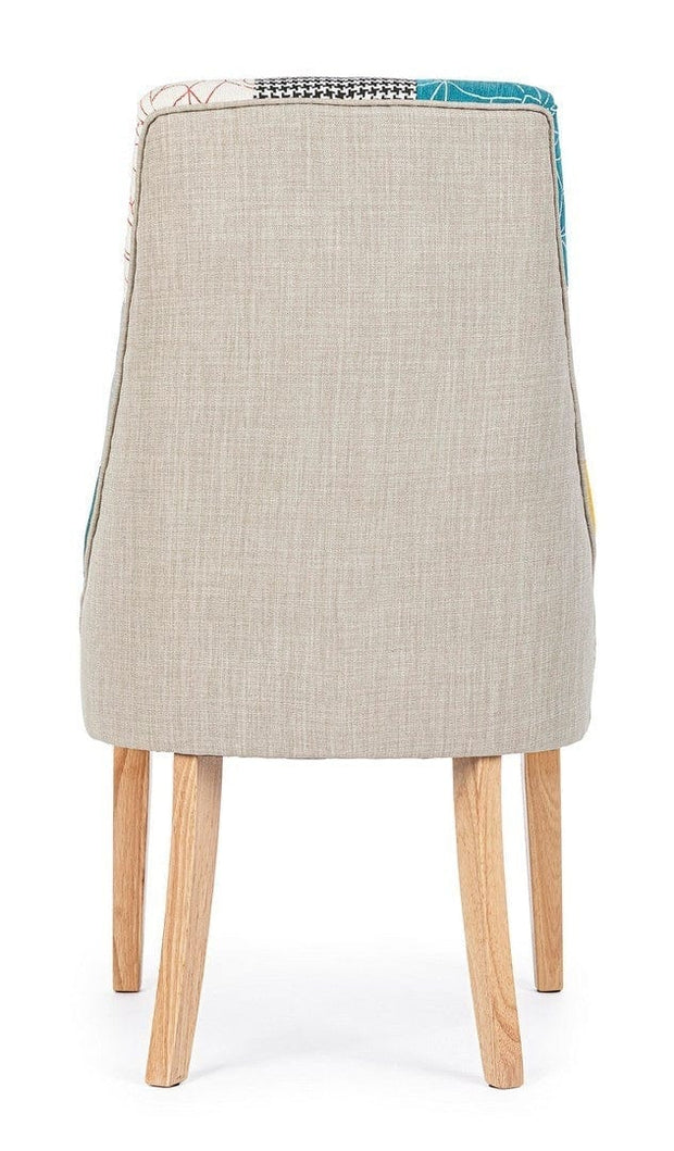 Bizzotto Set di 2 sedie da pranzo in tessuto Galatea Patch Multicolore