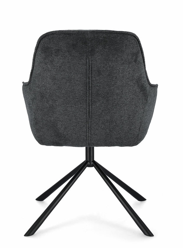 Set di 2 sedie da pranzo in tessuto Grant Grigio (4)