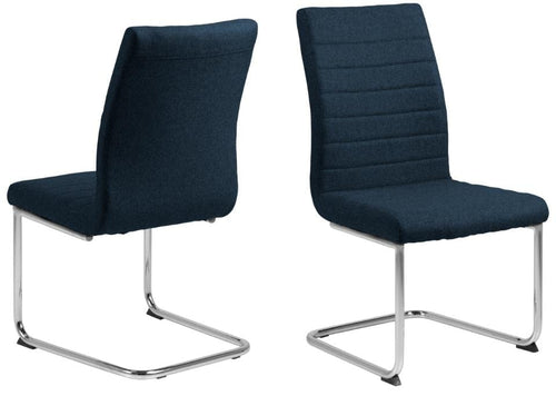Set di 2 sedie da pranzo in tessuto Gundrun Blu