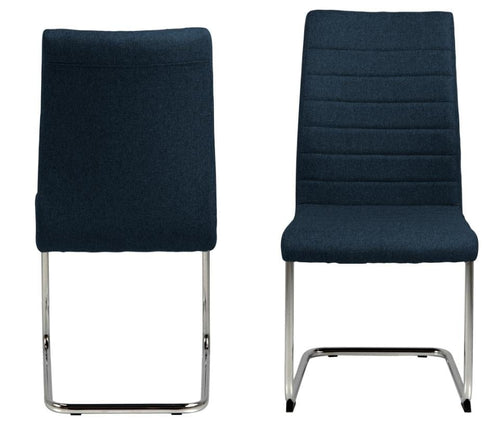 Set di 2 sedie da pranzo in tessuto Gundrun Blu (1)