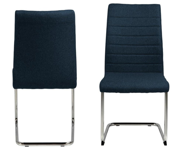 Set di 2 sedie da pranzo in tessuto Gundrun Blu (1)
